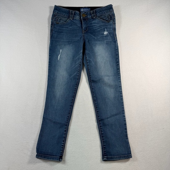 Democracy Jeans Womens 6 Blue Skinny Mid Rise Dark Wash Stretch - Picture 1 of 12